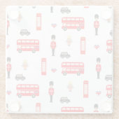 England Symbols Patroon Glazen Onderzetter (Achterkant)