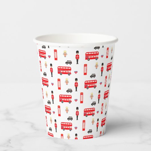 England Symbols Patroon Papieren Bekers (Achterkant)