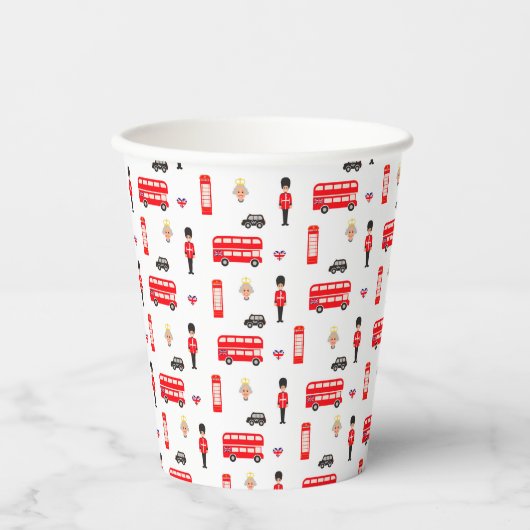 England Symbols Patroon Papieren Bekers (Voorkant)