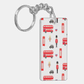 England Symbols Patroon Sleutelhanger (Voorkant Links)