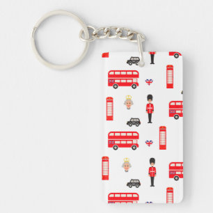 England Symbols Patroon Sleutelhanger