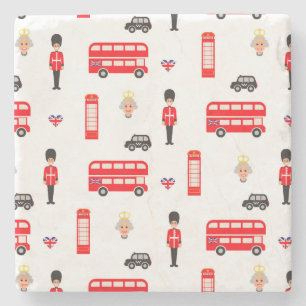 England Symbols Patroon Stenen Onderzetter