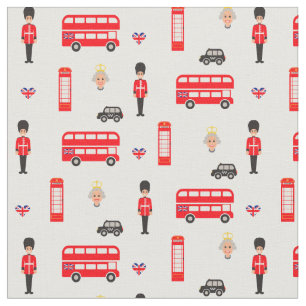England Symbols Patroon Stof