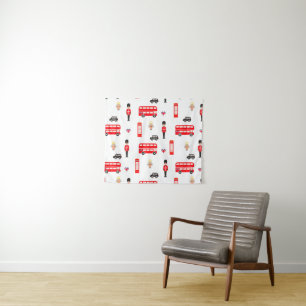 England Symbols Patroon Wandkleed