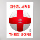 England - Three Lions Football Poster (Voorkant)