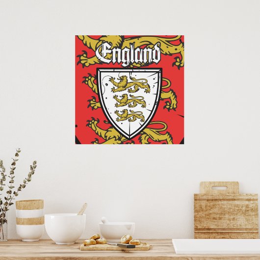 England Three Lions Shield Poster (Keuken)