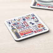 England Travel Doodles Bier Onderzetter (Linkerzijde)
