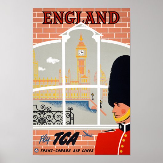 England Vintage Travel Poster teruggezet (Voorkant)