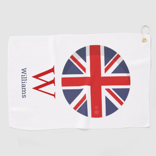 England vlag Monogram Golfhanddoek (Horizontaal)