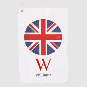 England vlag Monogram Golfhanddoek