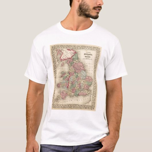 England, Wales Map door Mitchell T-shirt (Voorkant)