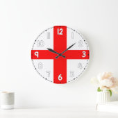 England Wall Clock Flag White & Red Grote Klok (Huis)