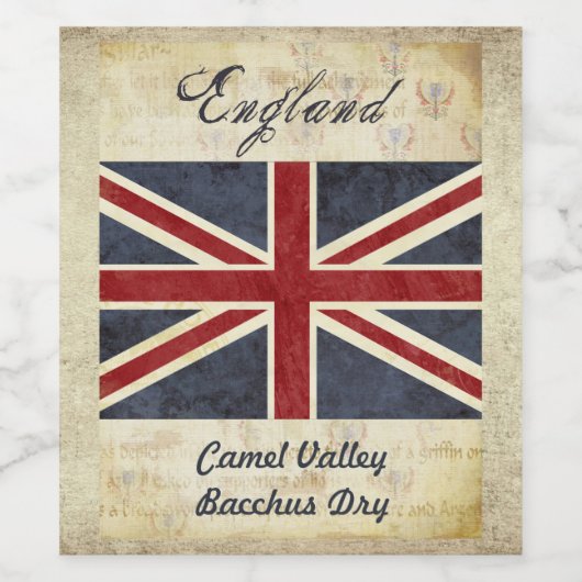 England Wine Label Wijn Etiket (Enkel label)