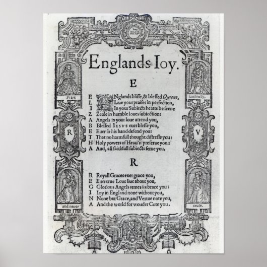 England's Joy van Richard Vennar, c.1602 Poster (Voorkant)