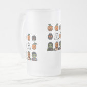 Engleking Halloween Bierglas & Stein Ontwerp Matglas Bierpul (Voorkant links)