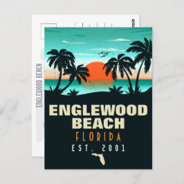 Englewood Beach Florida Retro Sunset Souvenirs jar Briefkaart