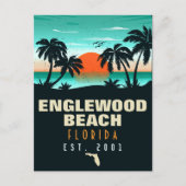 Englewood Beach Florida Retro Sunset Souvenirs jar Briefkaart (Voorkant)