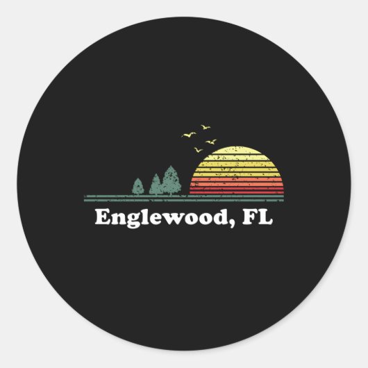 Englewood Florida Home Print Ronde Sticker (Voorkant)