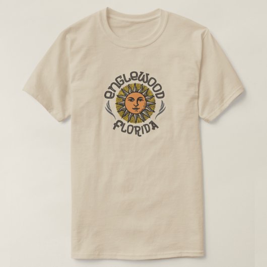 Englewood Florida met Retro Sun T-shirt (Design voorkant)