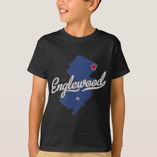 Englewood New Jersey Nj Map  T-shirt (Voorkant)