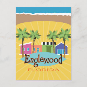 Englewood, vintage van Florida geïnspireerde retro Briefkaart
