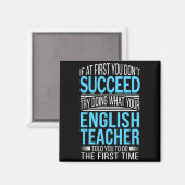 Englieacher If At First You Don't Succeed Funny Sm Magneet (Voorkant / Achterkant)