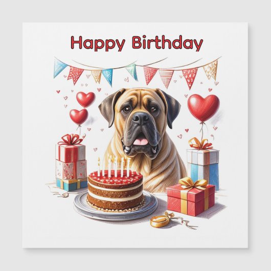 Englische Dogge Mastiff Birthday  (Voorkant)