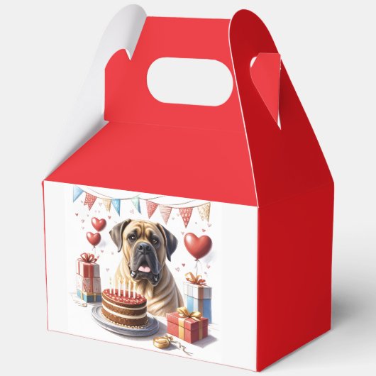 Englische Dogge Mastiff Birthday Bedankdoosjes (Voorkant)