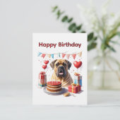 Englische Dogge Mastiff Birthday Briefkaart (Staand voorkant)