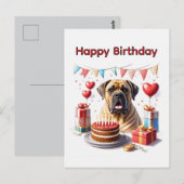 Englische Dogge Mastiff Birthday Briefkaart (Voorkant / Achterkant)