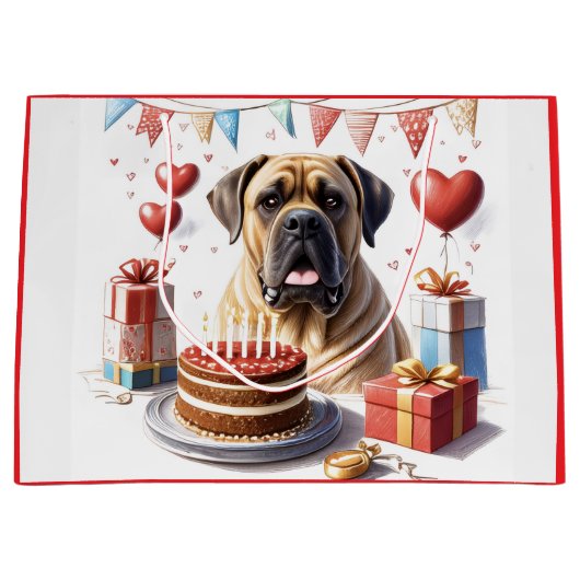 Englische Dogge Mastiff Birthday  Groot Cadeauzakje (Voorkant)