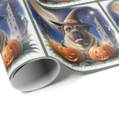 Englische Dogge Mastiff Halloween Cadeaupapier (Rol Hoek)