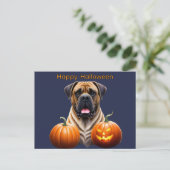 Englische Dogge Mastiff Halloween  Feestdagenkaart (Staand voorkant)