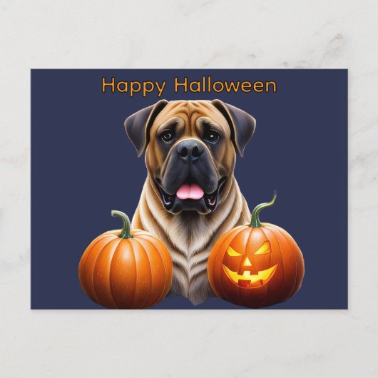 Englische Dogge Mastiff Halloween  Feestdagenkaart (Voorkant)
