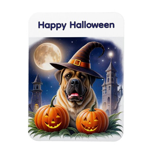 Englische Dogge Mastiff Halloween Magneet (Verticaal)