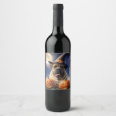 Englische Dogge Mastiff Halloween Wijn Etiket (Voorkant)