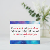 Englisches Zitat von Rumi - Es ist Ihre Straße Mit Briefkaart (Staand voorkant)