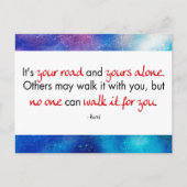 Englisches Zitat von Rumi - Es ist Ihre Straße Mit Briefkaart (Voorkant)