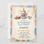 English Afternoon Tea party Invitation Kaart (Voorkant)