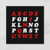 English Alphabet Vierkante Visitekaartje (Voorkant)