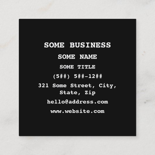 English Alphabet Vierkante Visitekaartje (Achterkant)