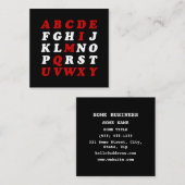 English Alphabet Vierkante Visitekaartje (Voorkant / Achterkant)