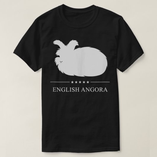 English Angora Rabbit White Silhouette T-shirt (Design voorkant)