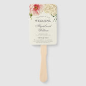 English Blooms Wedding Programme Handwaaier (Voorkant)