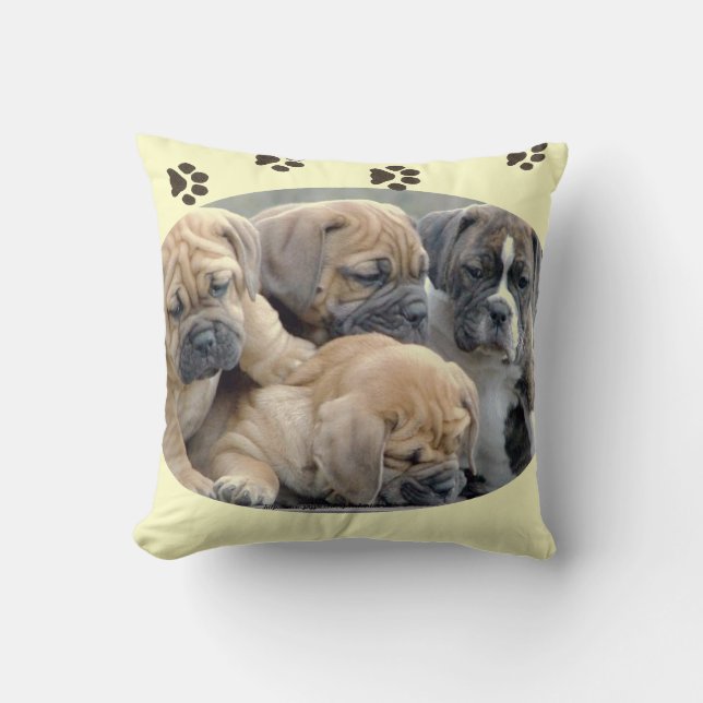 "English Bull Dog Puppies" Kussen (Voorkant)