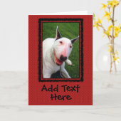 English Bull Terrier Custom Greeting Card Kaart (Gele Bloem)