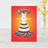 English Bull Terrier - Taart - Gelukkige verjaarda Kaart (Gele Bloem)