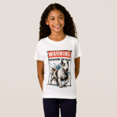 English Bull Terriers: Pas op voor Hond T-shirt (Voorkant volledig)