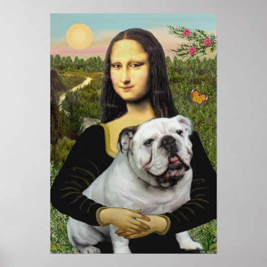 English Bulldog 9 - Mona Lisa Poster (Voorkant)