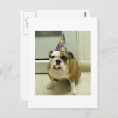 English Bulldog Birthday Briefkaart (Voorkant / Achterkant)